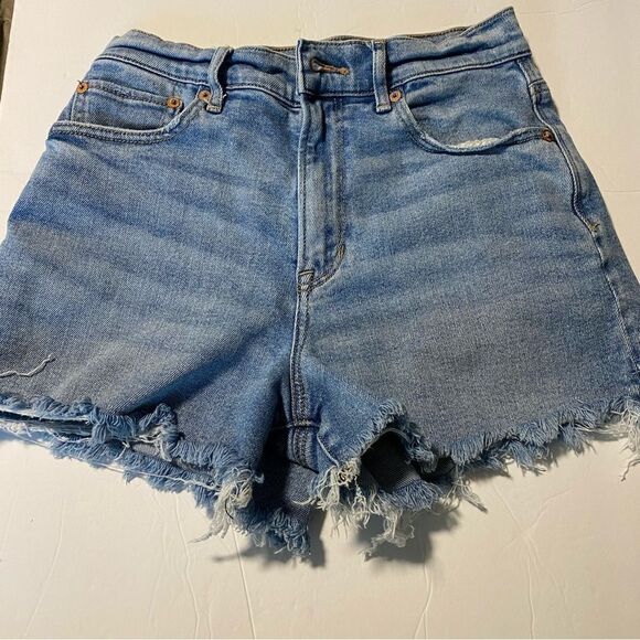 American Eagle Outfitters Pants - American Eagle 90s Boyfriend Highest Rise Jean Shorts fringe lyocell modal 2